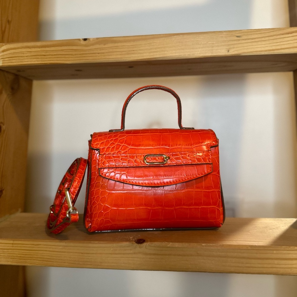 Bright orange crossbody handbag